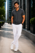 VA Premium 250 GSM Airtex Charcoal Grey Polo T-Shirt – Breathable High-Quality Polo