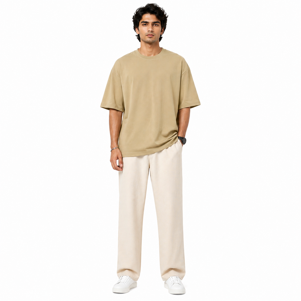 Men’s Oversized T-Shirt 240 GSM | Premium Heavyweight Cotton | Drop Shoulder Blank Tee | Streetwear Fit | The V Apparel