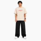 VA Oversized Unrestricted Beige T-Shirt – Premium 240 GSM Cotton Drop Shoulder Fit