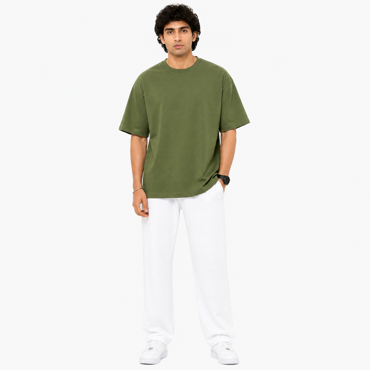 Men’s Oversized T-Shirt 240 GSM | Premium Heavyweight Cotton | Drop Shoulder Blank Tee | Streetwear Fit | The V Apparel