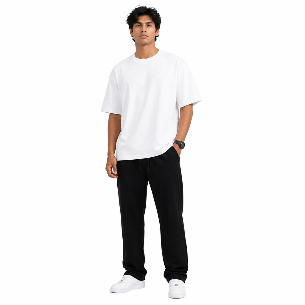 Men’s Oversized T-Shirt 240 GSM | Premium Heavyweight Cotton | Drop Shoulder Blank Tee | Streetwear Fit | The V Apparel