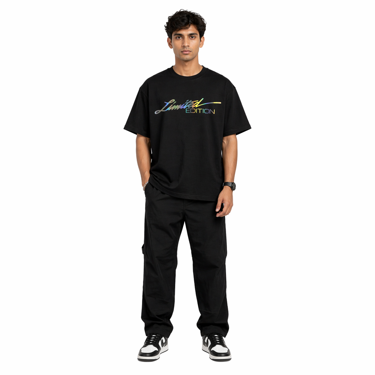 VA Oversized Black Limited Edition T-Shirt – Premium 240 GSM Cotton Drop Shoulder Fit