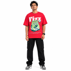VA Oversized Fizz Red T-Shirt – Premium 240 GSM Cotton Drop Shoulder Fit