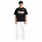 VA Oversized Black One piece T-Shirt – Premium 240 GSM Cotton Drop Shoulder Fit