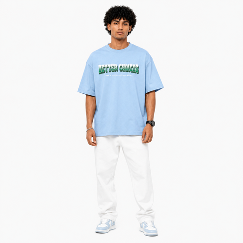 VA Oversized Better choice blue T-Shirt – Premium 240 GSM Cotton Drop Shoulder Fit