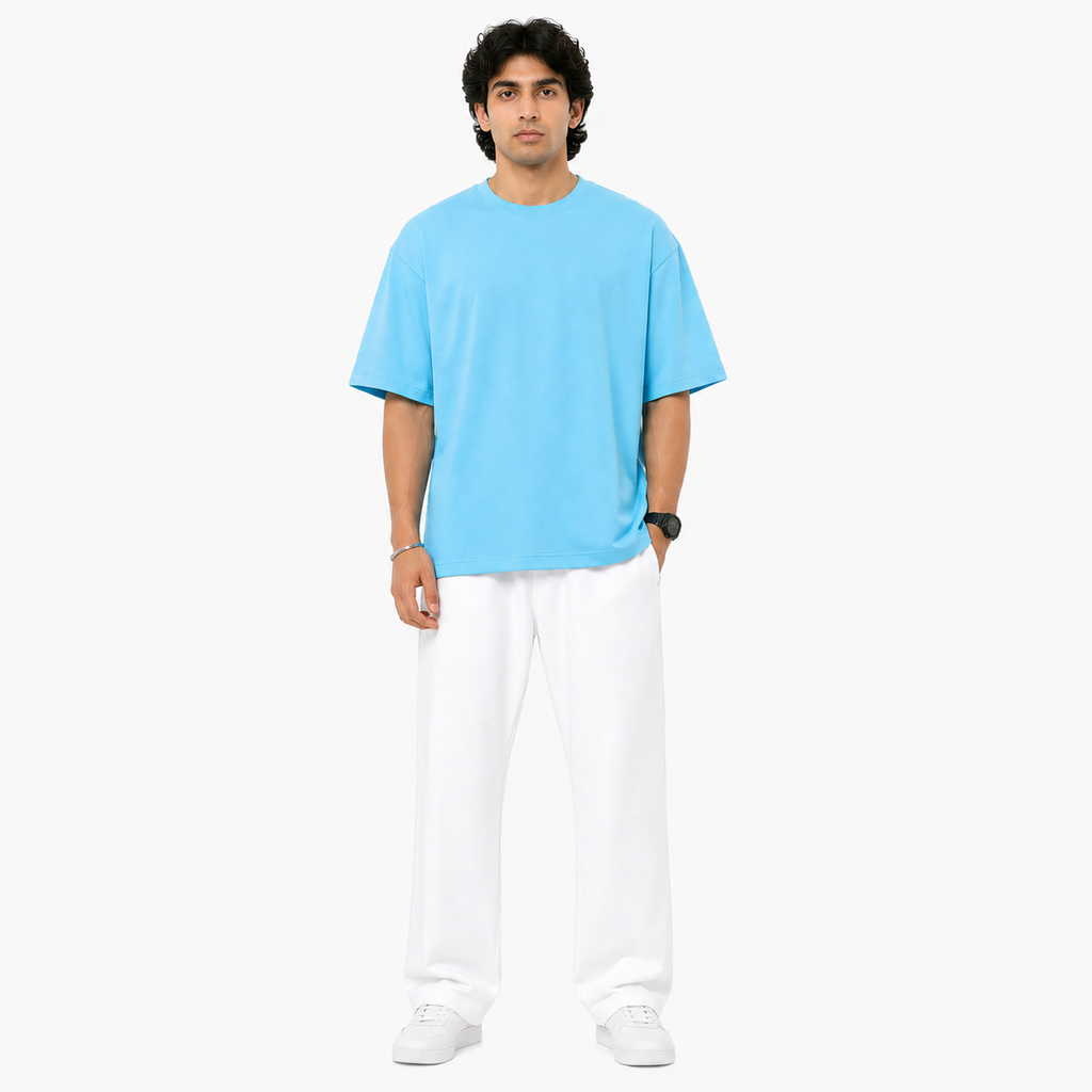 Men’s Oversized T-Shirt 240 GSM | Premium Heavyweight Cotton | Drop Shoulder Blank Tee | Streetwear Fit | The V Apparel
