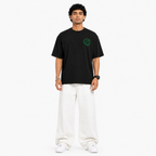 VA Oversized fun project Black T-Shirt – Premium 240 GSM Cotton Drop Shoulder Fit