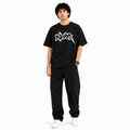 VA Oversized Black Aura T-Shirt – Premium 240 GSM Cotton Drop Shoulder Fit