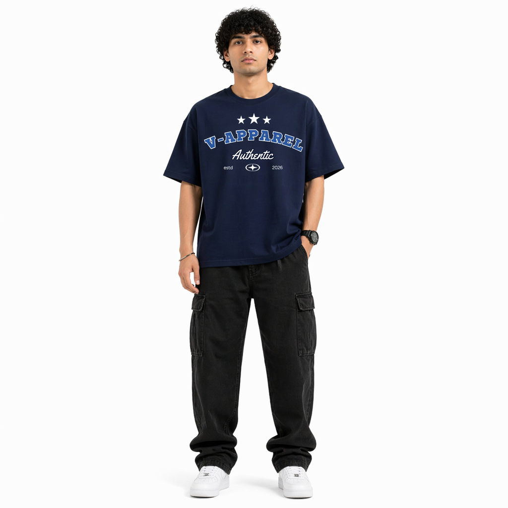 VA Oversized V-Apparel T-Shirt – Premium 240 GSM Cotton Drop Shoulder Fit