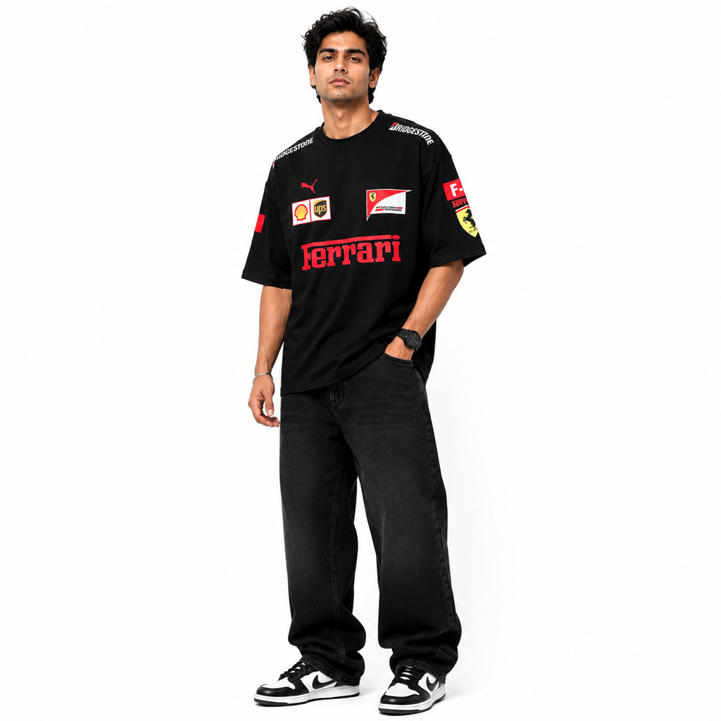 VA Ferrari Black Edition Oversized Tee