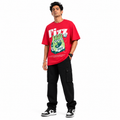 VA Oversized Fizz Red T-Shirt – Premium 240 GSM Cotton Drop Shoulder Fit