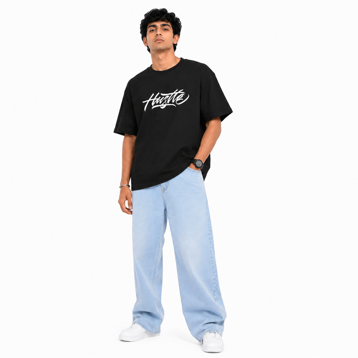 VA Oversized  Hustle T-Shirt – Premium 240 GSM Cotton Drop Shoulder Fit