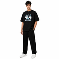 VA Oversized Black 404 Not Found T-Shirt – Premium 240 GSM Cotton Drop Shoulder Fit