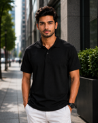 VA Premium 250 GSM Airtex Black Polo T-Shirt – Breathable High-Quality Polo
