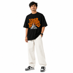 VA Oversized Never Backward Black T-Shirt – Premium 240 GSM Cotton Drop Shoulder Fit