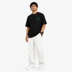 VA Oversized fun project Black T-Shirt – Premium 240 GSM Cotton Drop Shoulder Fit