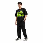 VA Oversized Black- Lost In Reality T-Shirt – Premium 240 GSM Cotton Drop Shoulder Fit