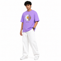 VA Oversized lavender flower T-Shirt – Premium 240 GSM Cotton Drop Shoulder Fit