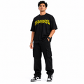 VA Oversized Exhausted Black T-Shirt – Premium 240 GSM Cotton Drop Shoulder Fit