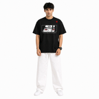 VA Oversized Black uchiha T-Shirt – Premium 240 GSM Cotton Drop Shoulder Fit