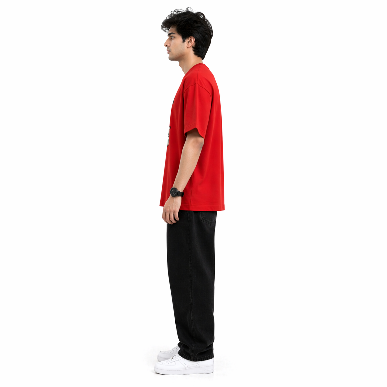 VA Oversized Red Current Mood T-Shirt – Premium 240 GSM Cotton Drop Shoulder Fit