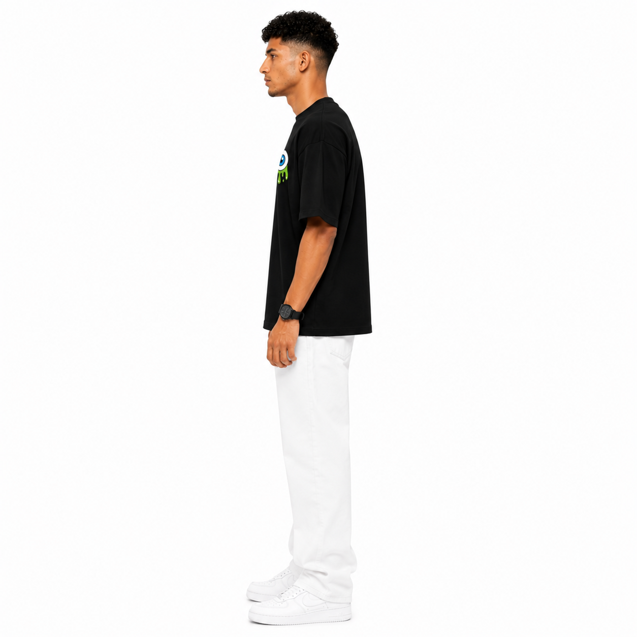 VA Oversized Evil Eyes T-Shirt – Premium 240 GSM Cotton Drop Shoulder Fit