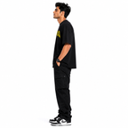 VA Oversized Exhausted Black T-Shirt – Premium 240 GSM Cotton Drop Shoulder Fit