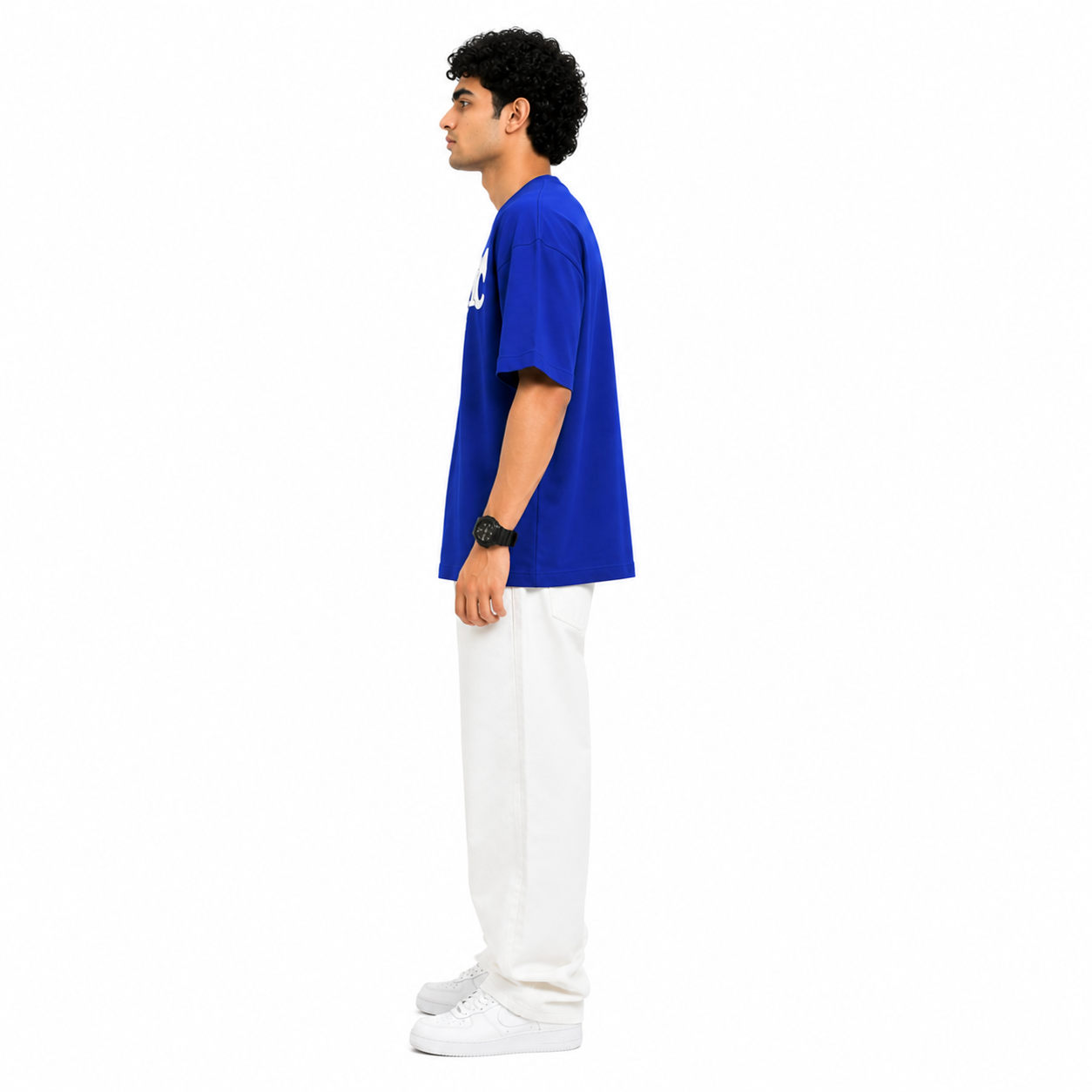 VA Oversized Dark blue rhythmic T-Shirt – Premium 240 GSM Cotton Drop Shoulder Fit