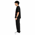 VA Oversized Black XO Brand T-Shirt – Premium 240 GSM Cotton Drop Shoulder Fit