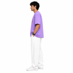 VA Oversized lavender flower T-Shirt – Premium 240 GSM Cotton Drop Shoulder Fit