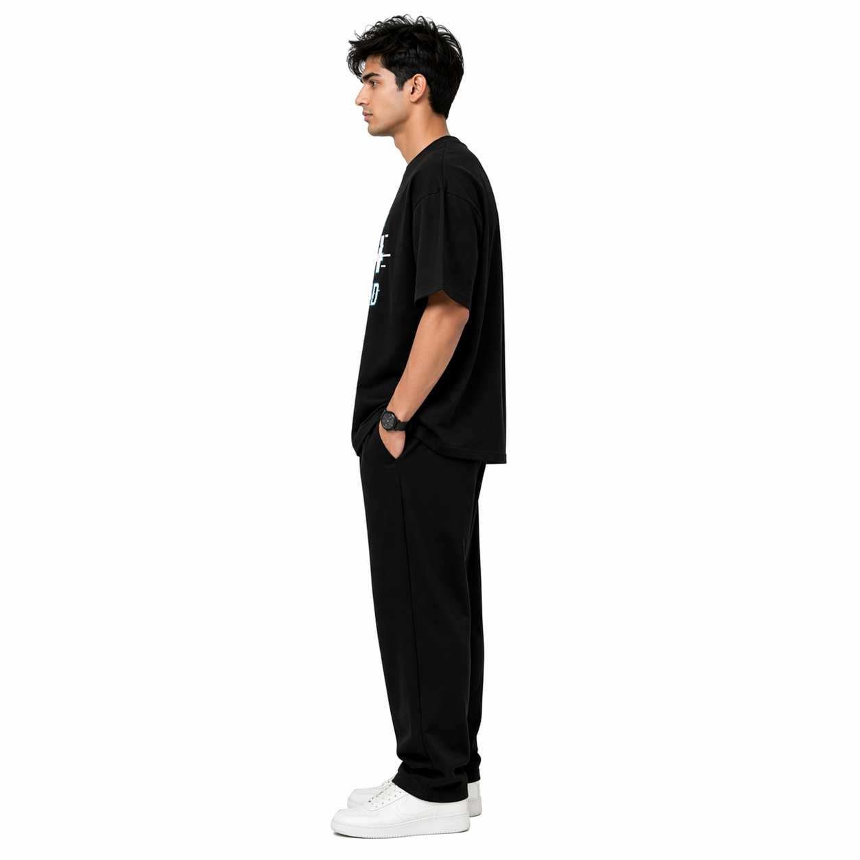 VA Oversized Black 404 Not Found T-Shirt – Premium 240 GSM Cotton Drop Shoulder Fit
