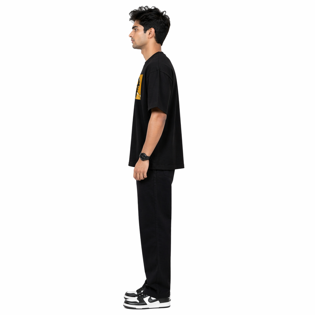 VA Oversized Black Legends T-Shirt – Premium 240 GSM Cotton Drop Shoulder Fit