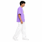 VA Oversized lavender flower T-Shirt – Premium 240 GSM Cotton Drop Shoulder Fit
