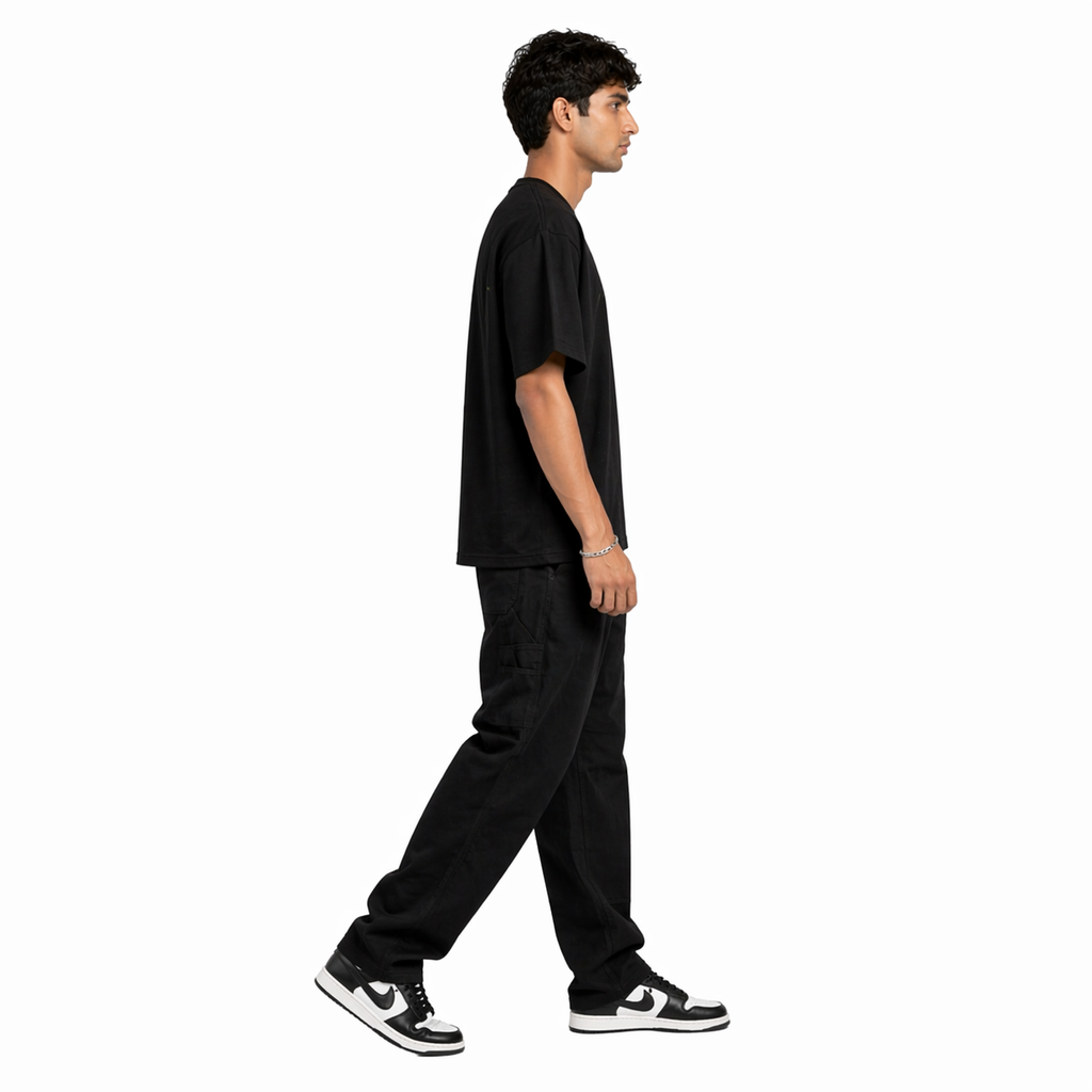 VA Oversized Black Limited Edition T-Shirt – Premium 240 GSM Cotton Drop Shoulder Fit
