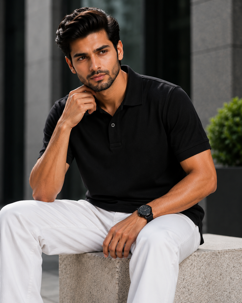 VA Premium 250 GSM Airtex Black Polo T-Shirt – Breathable High-Quality Polo