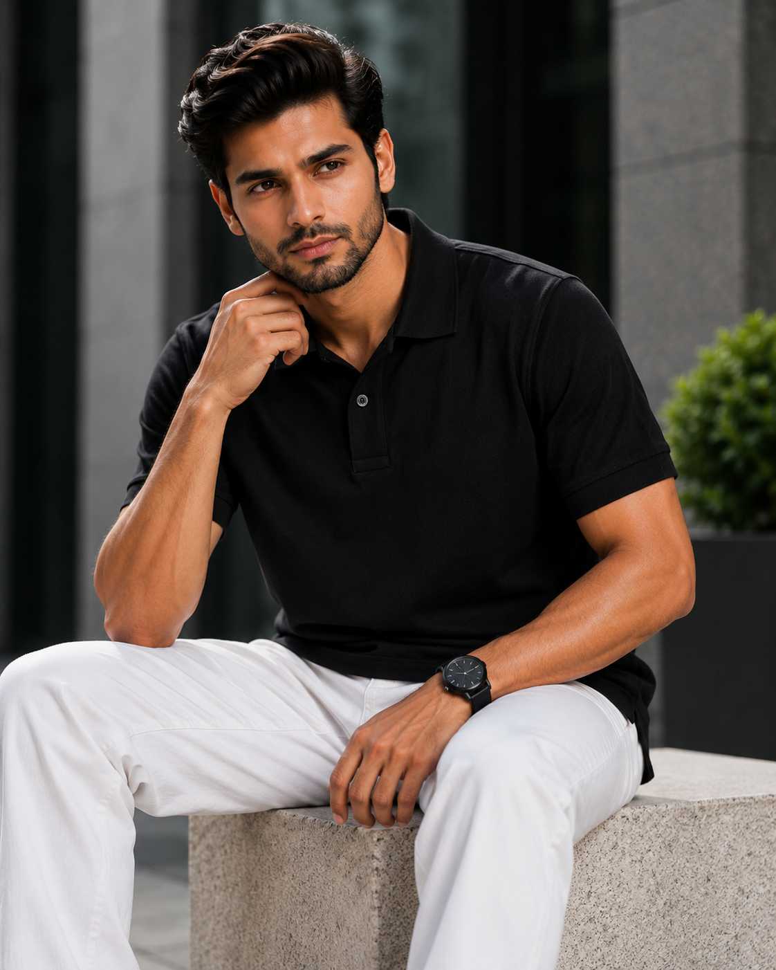 VA Premium 250 GSM Airtex Black Polo T-Shirt – Breathable High-Quality Polo