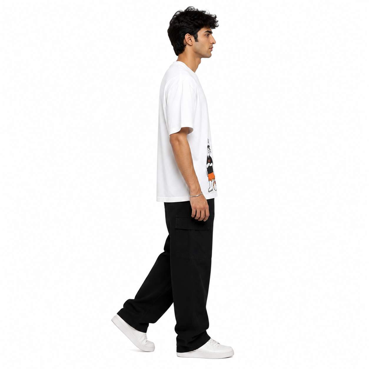 VA Oversized wild cat T-Shirt – Premium 240 GSM Cotton Drop Shoulder Fit