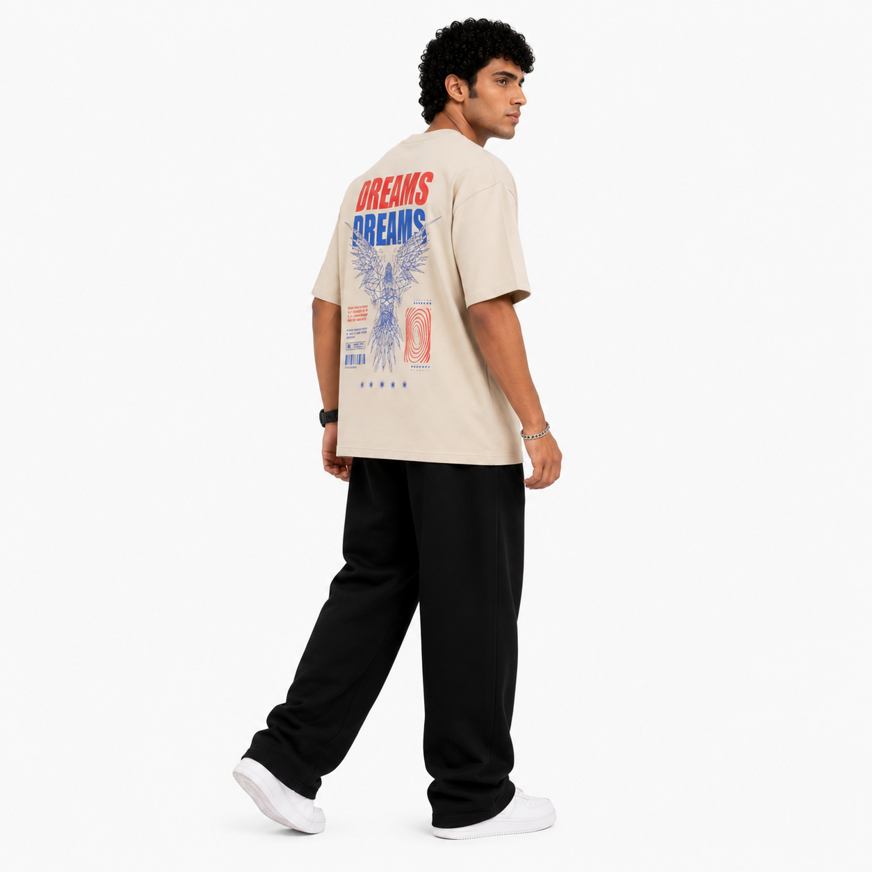 VA Oversized Unrestricted Beige T-Shirt – Premium 240 GSM Cotton Drop Shoulder Fit