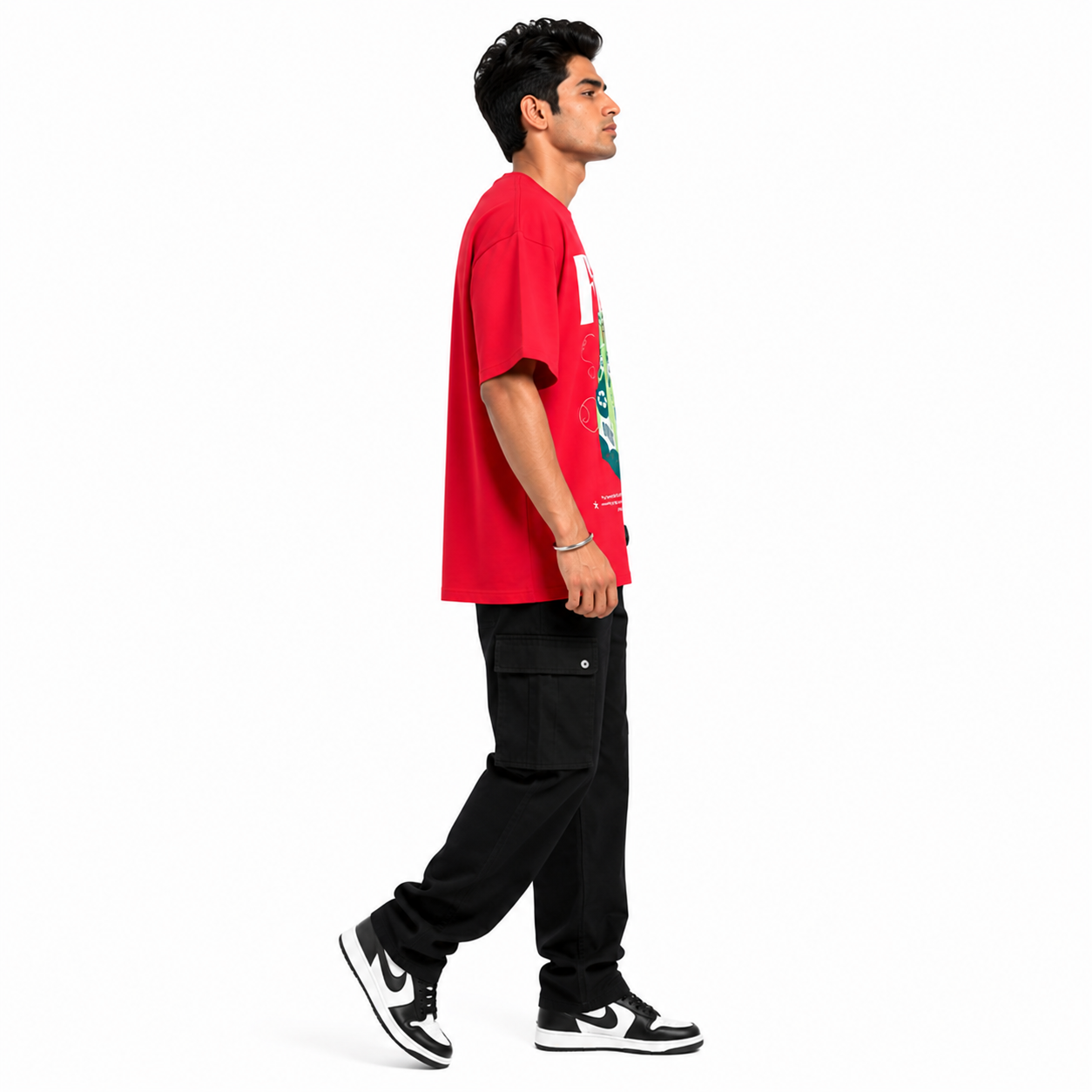 VA Oversized Fizz Red T-Shirt – Premium 240 GSM Cotton Drop Shoulder Fit
