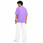 VA Oversized lavender flower T-Shirt – Premium 240 GSM Cotton Drop Shoulder Fit