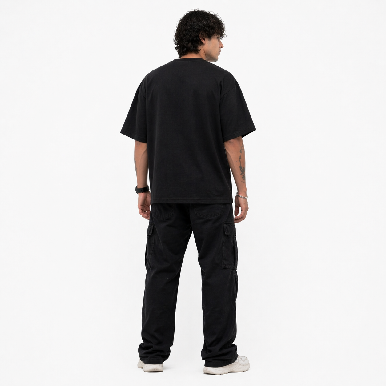 VA Oversized Black Superman T-Shirt – Premium 240 GSM Cotton Drop Shoulder Fit