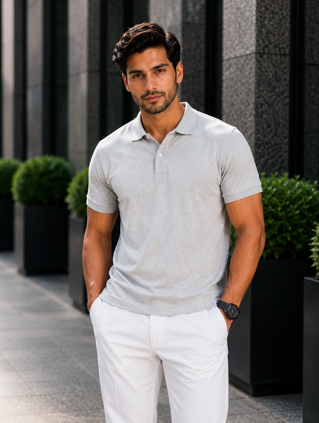 VA Premium 250 GSM Airtex Grey Polo T-Shirt – Breathable High-Quality Polo