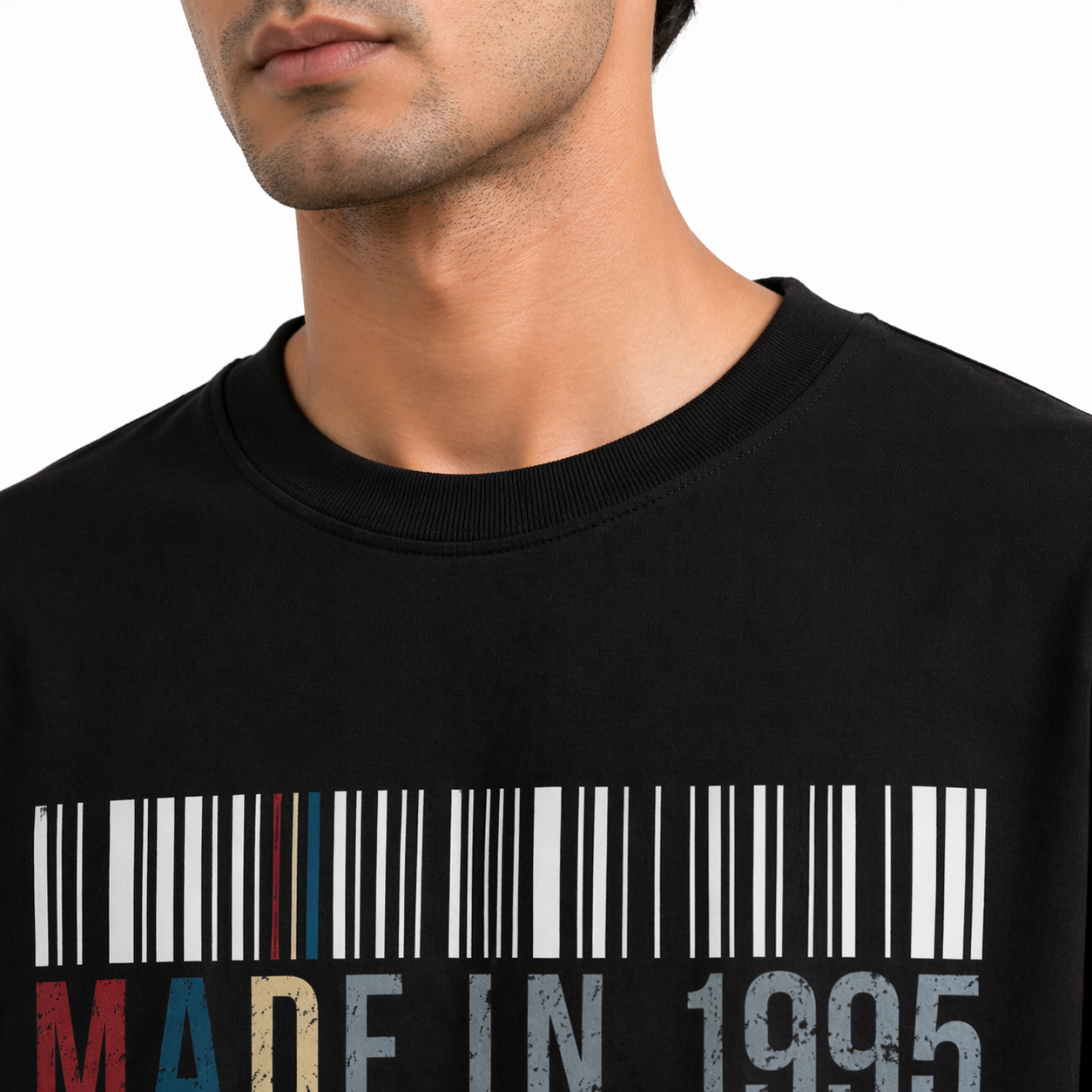 VA Oversized Black Made IN 1995  T-Shirt – Premium 240 GSM Cotton Drop Shoulder Fit