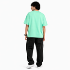 VA Oversized Mint Green Designer T-Shirt – Premium 240 GSM Cotton Drop Shoulder Fit
