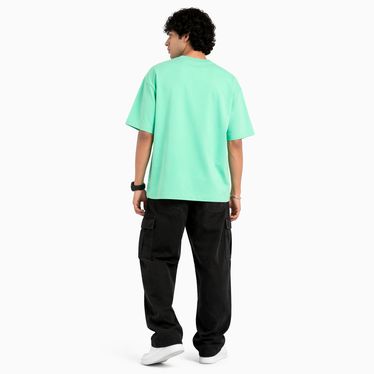 VA Oversized Mint Green Designer T-Shirt – Premium 240 GSM Cotton Drop Shoulder Fit