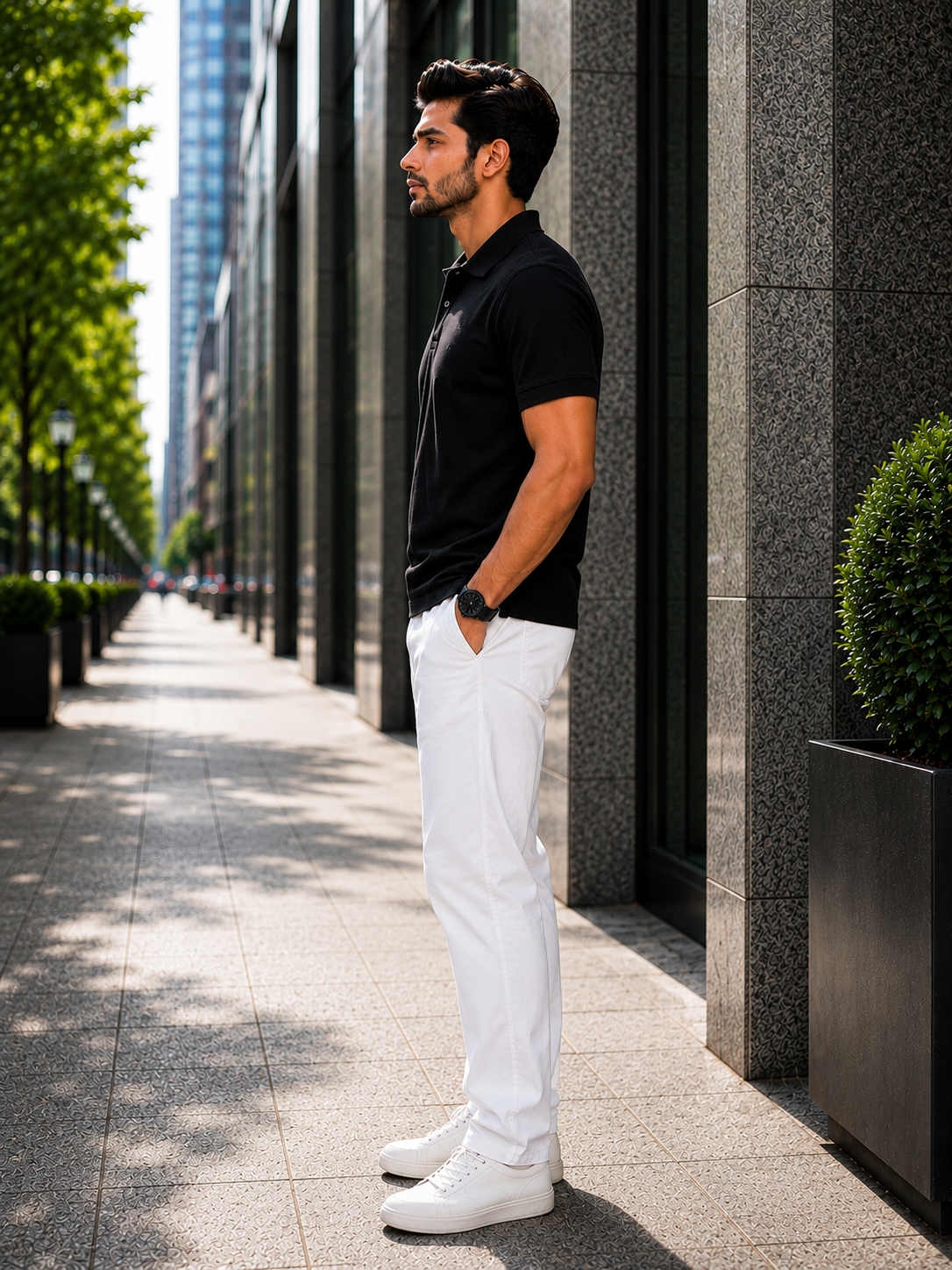 VA Premium 250 GSM Airtex Black Polo T-Shirt – Breathable High-Quality Polo