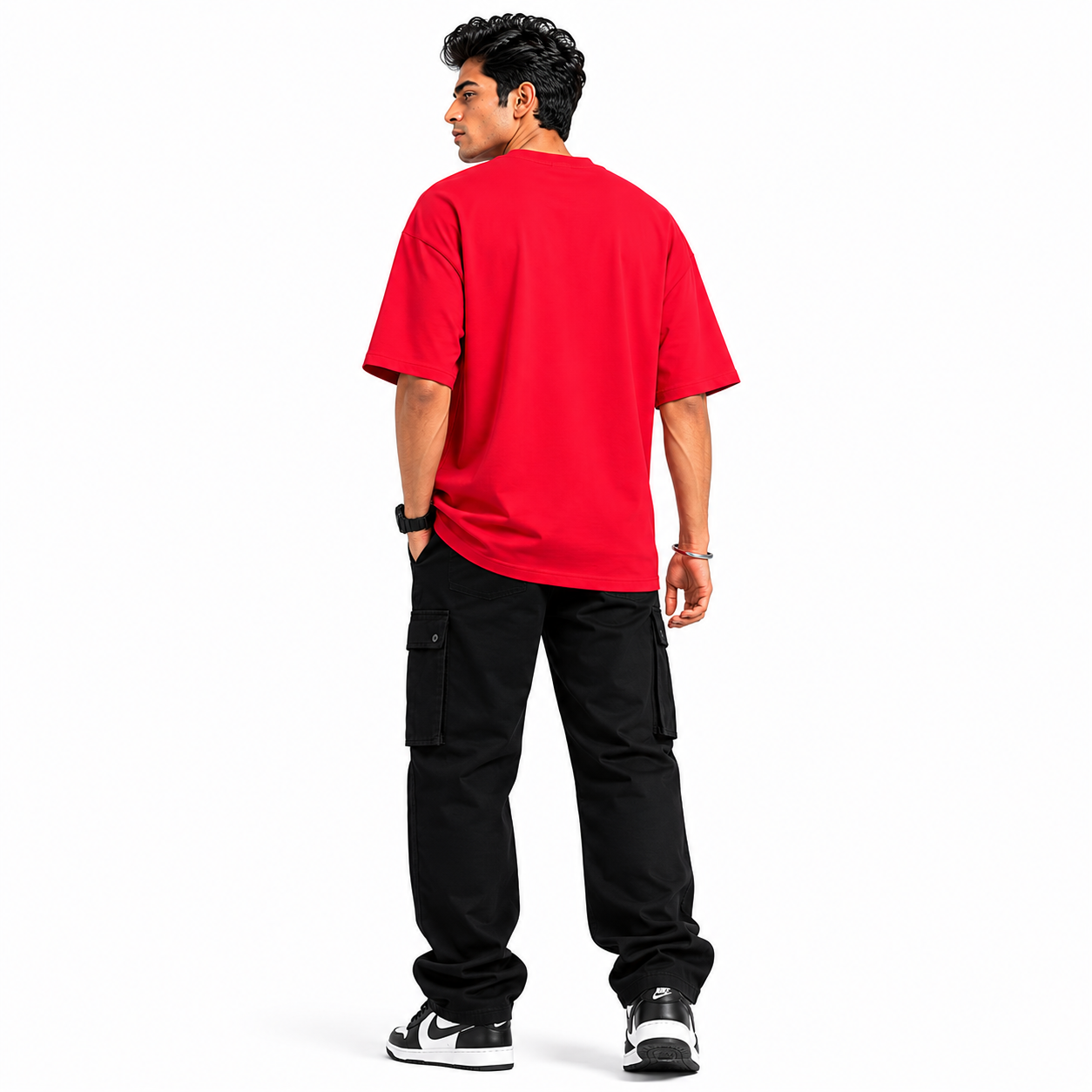 VA Oversized Fizz Red T-Shirt – Premium 240 GSM Cotton Drop Shoulder Fit