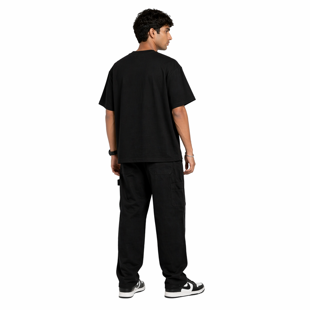 VA Oversized Black Limited Edition T-Shirt – Premium 240 GSM Cotton Drop Shoulder Fit