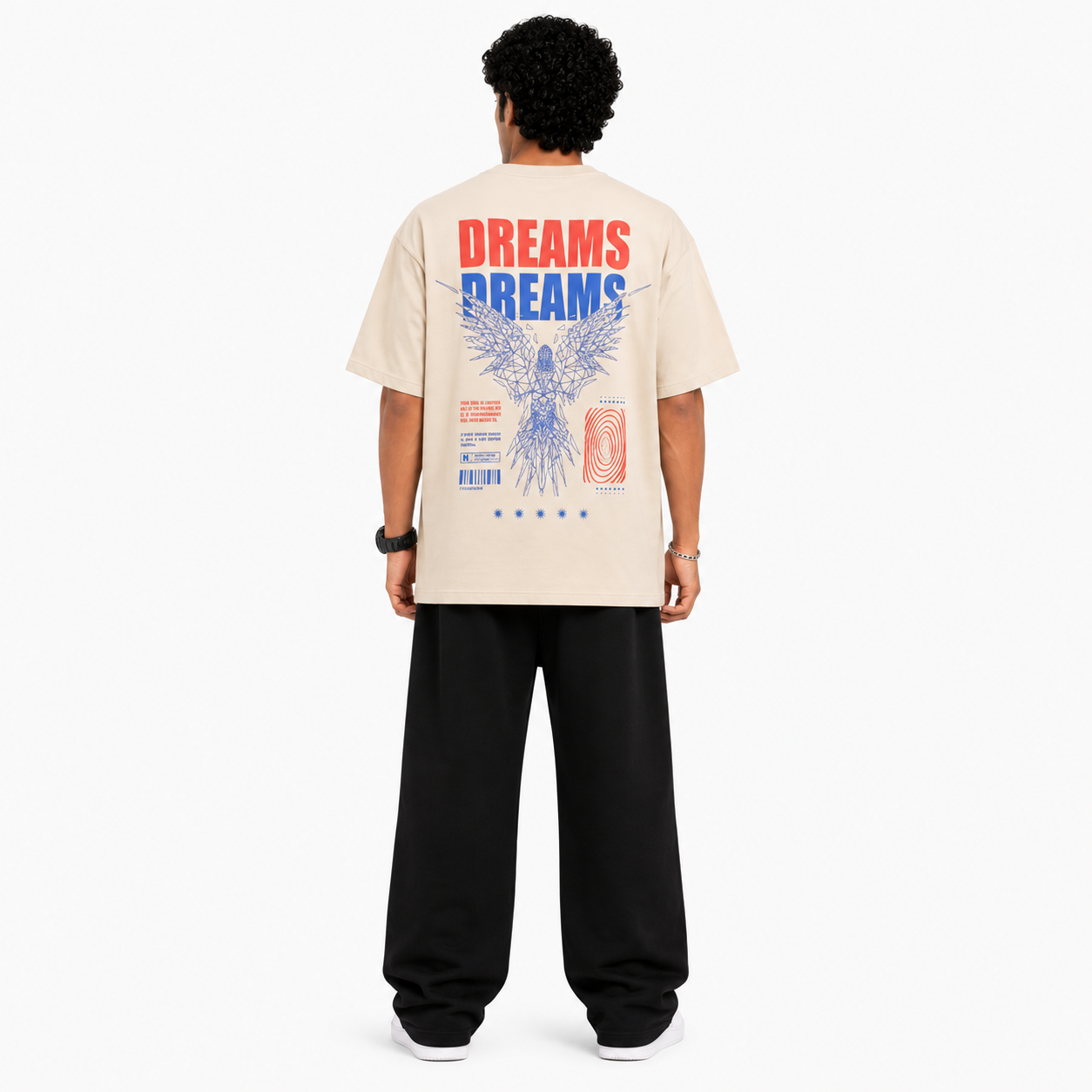VA Oversized Unrestricted Beige T-Shirt – Premium 240 GSM Cotton Drop Shoulder Fit