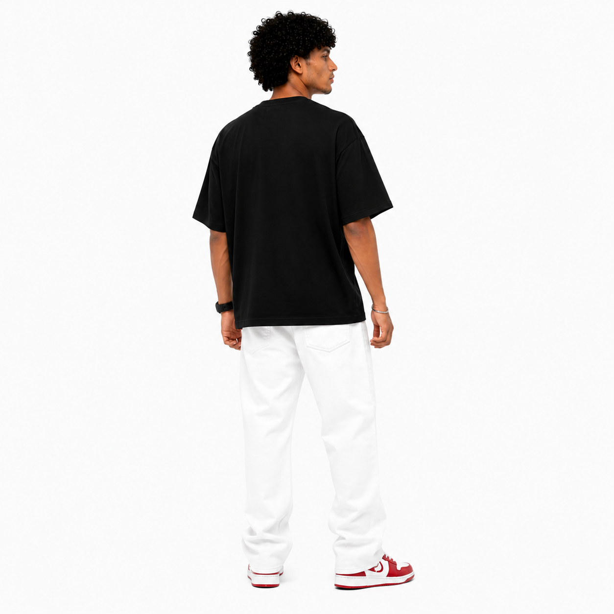 VA Oversized Same shit Black T-Shirt – Premium 240 GSM Cotton Drop Shoulder Fit